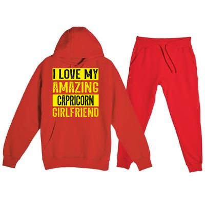 I love my amazing Capricorn girlfriend astrology Funny Premium Hooded Sweatsuit Set