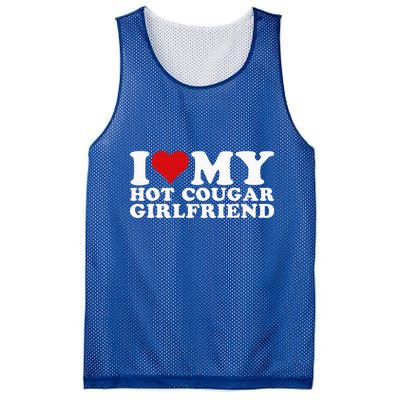 I Love My Hot Cougar Girlfriend I Heart My Hot Cougar Gf Mesh Reversible Basketball Jersey Tank