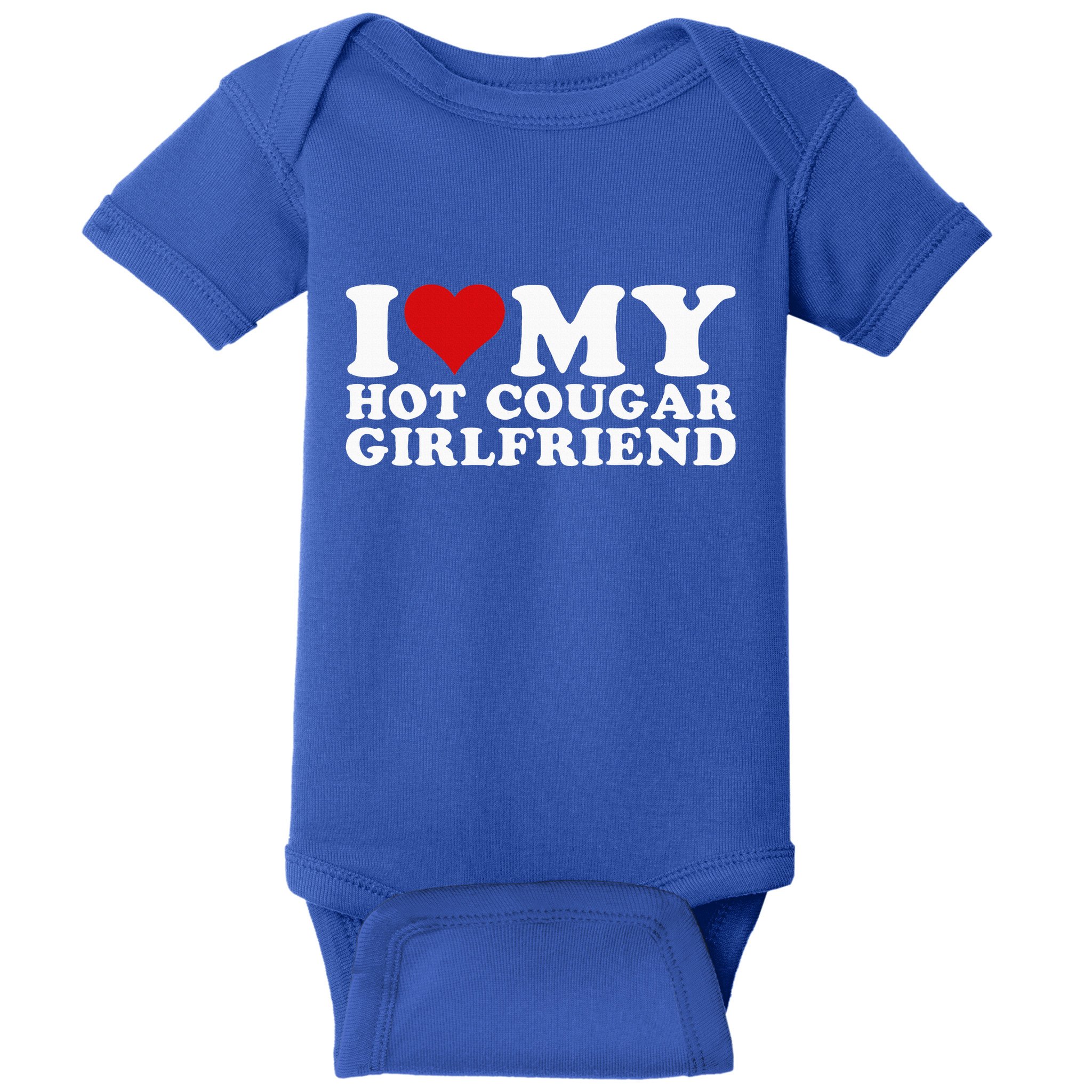 I Love My Hot Cougar Girlfriend I Heart My Hot Cougar Gf Baby Bodysuit