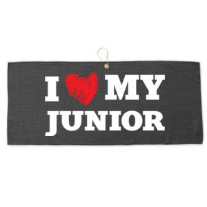 I Love My Junior Favorite Family Member Valentines Gift Large Microfiber Waffle Golf Towel