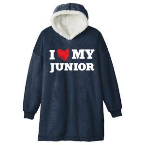 I Love My Junior Favorite Family Member Valentines Gift Hooded Wearable Blanket