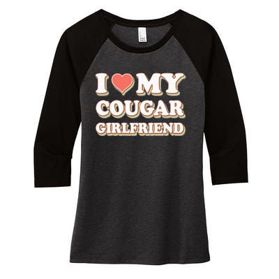 I Loved My Cougar Girlfriend Vintage I Heart My Cougar GF Women's Tri-Blend 3/4-Sleeve Raglan Shirt