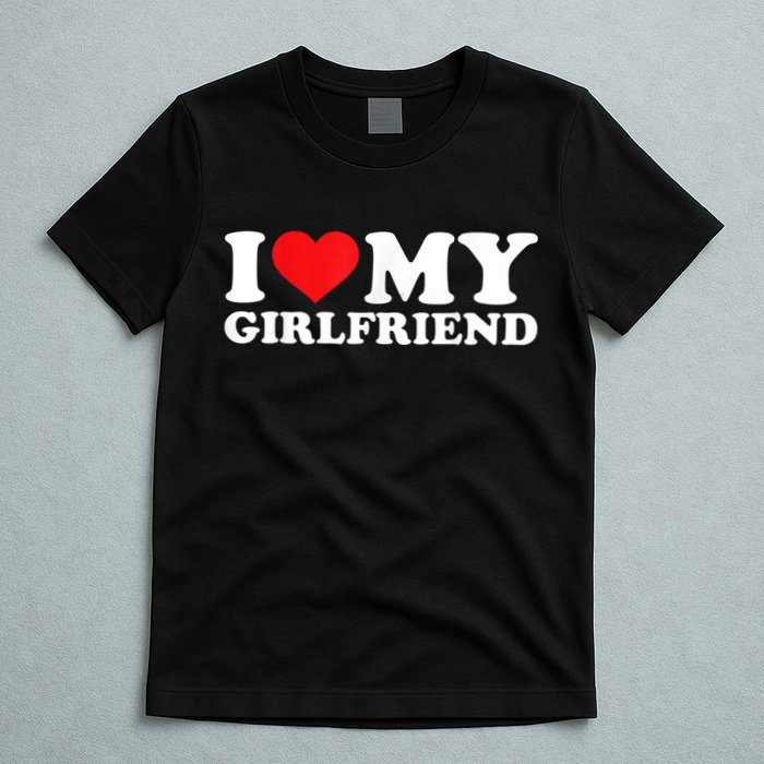 I Love My Girlfriend Tshirt Funny Valentine Red Heart Love T-Shirt
