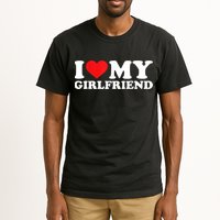I Love My Girlfriend Tshirt Funny Valentine Red Heart Love Tall T-Shirt
