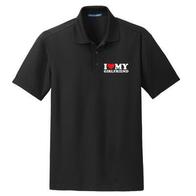 I Love My Girlfriend Tshirt Funny Valentine Red Heart Love Dry Zone Grid Polo