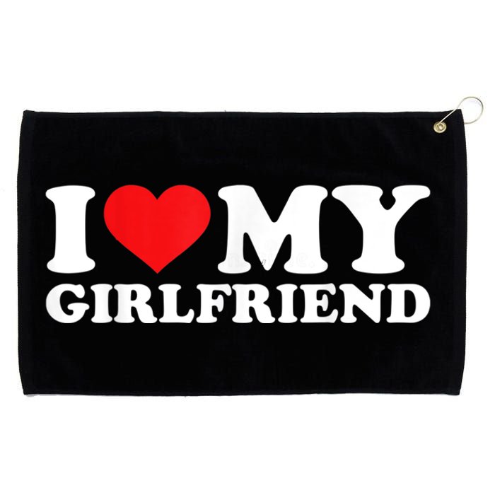 I Love My Girlfriend Tshirt Funny Valentine Red Heart Love Grommeted Golf Towel