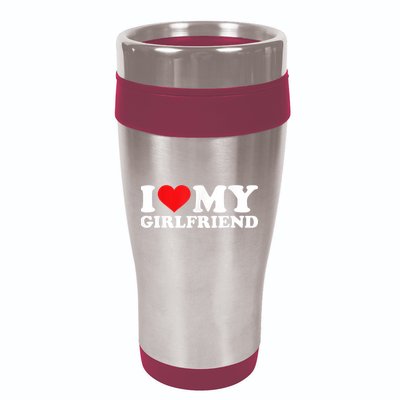 I Love My Girlfriend Tshirt Funny Valentine Red Heart Love 16oz Travel Tumbler