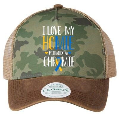 I Love My Homie With An Extra Chromie Down Syndrome T21 Legacy Tie Dye Trucker Hat
