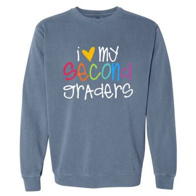 I Love My Second Graders Heart First Day Of School Teacher Garment-Dyed Sweatshirt