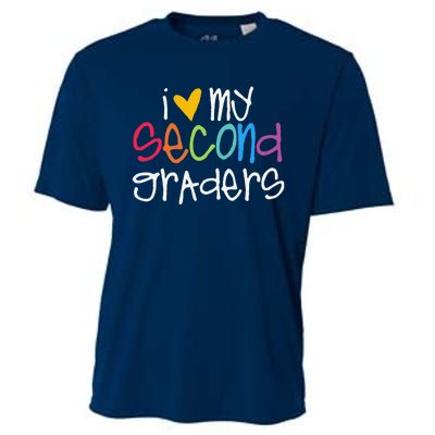 I Love My Second Graders Heart First Day Of School Teacher Cooling Performance Crew T-Shirt