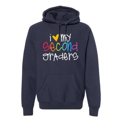 I Love My Second Graders Heart First Day Of School Teacher Premium Hoodie