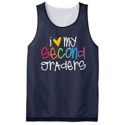 I Love My Second Graders Heart First Day Of School Teacher Mesh Reversible Basketball Jersey Tank