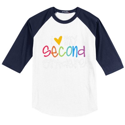 I Love My Second Graders Heart First Day Of School Teacher Baseball Sleeve Shirt