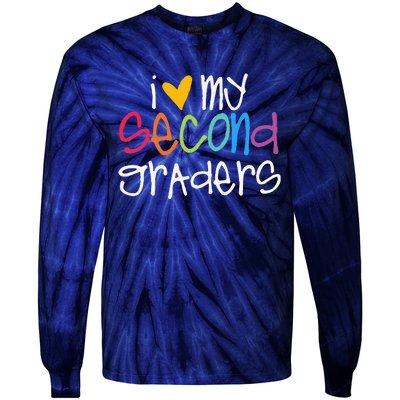 I Love My Second Graders Heart First Day Of School Teacher Tie-Dye Long Sleeve Shirt