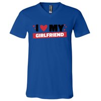 I Love My Friend Gift Funny Design Gift V-Neck T-Shirt