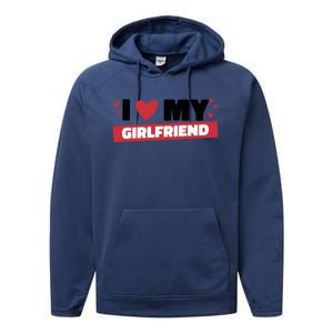 I Love My Friend Gift Funny Design Gift Performance Fleece Hoodie