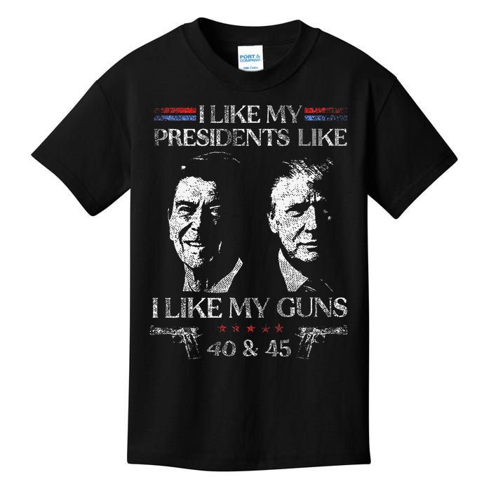 I Like My Presidents Like I Like My Guns 40 45 Kids T-Shirt