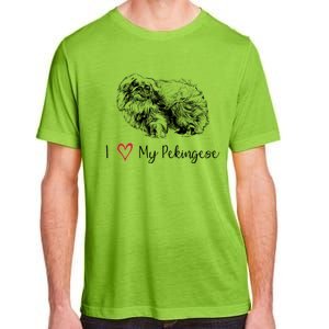 I Love My Pekingese Gift For Pekingese Mama Gift Adult ChromaSoft Performance T-Shirt