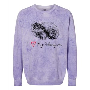 I Love My Pekingese Gift For Pekingese Mama Gift Colorblast Crewneck Sweatshirt