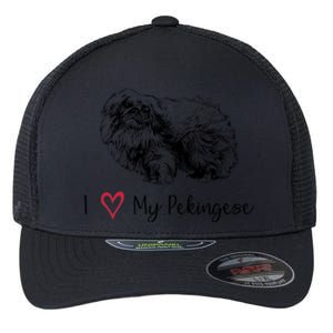 I Love My Pekingese Gift For Pekingese Mama Gift Flexfit Unipanel Trucker Cap