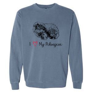 I Love My Pekingese Gift For Pekingese Mama Gift Garment-Dyed Sweatshirt