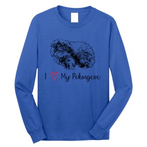 I Love My Pekingese Gift For Pekingese Mama Gift Long Sleeve Shirt