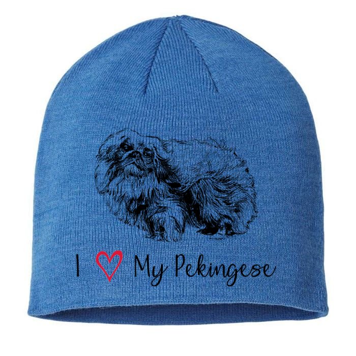 I Love My Pekingese Gift For Pekingese Mama Gift Sustainable Beanie