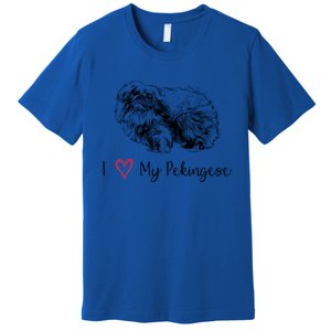 I Love My Pekingese Gift For Pekingese Mama Gift Premium T-Shirt