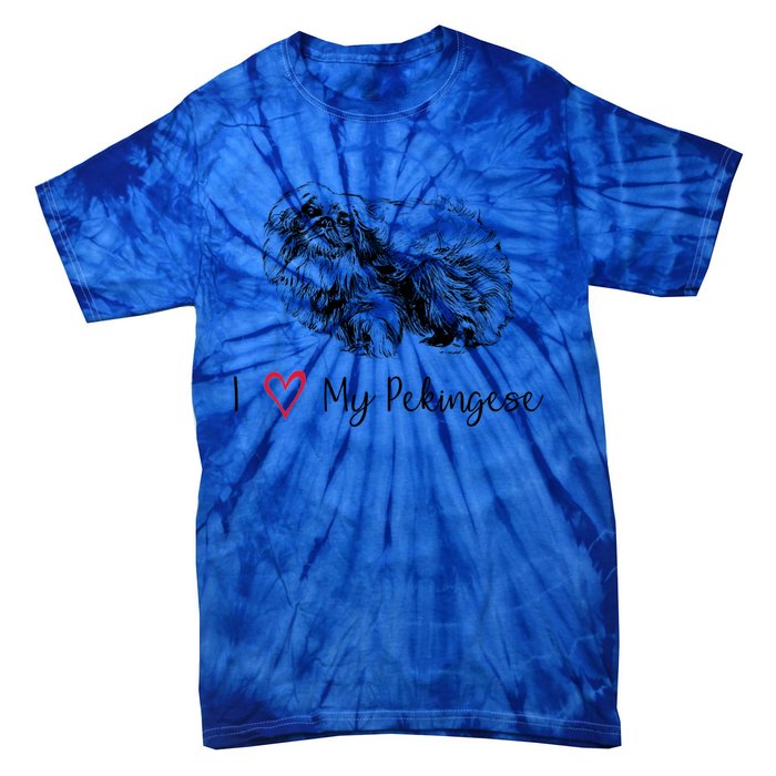 I Love My Pekingese Gift For Pekingese Mama Gift Tie-Dye T-Shirt