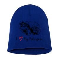 I Love My Pekingese Gift For Pekingese Mama Gift Short Acrylic Beanie