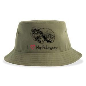 I Love My Pekingese Gift For Pekingese Mama Gift Sustainable Bucket Hat