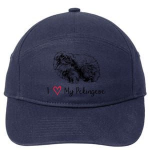 I Love My Pekingese Gift For Pekingese Mama Gift 7-Panel Snapback Hat