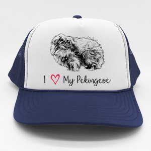 I Love My Pekingese Gift For Pekingese Mama Gift Trucker Hat