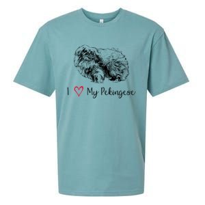 I Love My Pekingese Gift For Pekingese Mama Gift Sueded Cloud Jersey T-Shirt