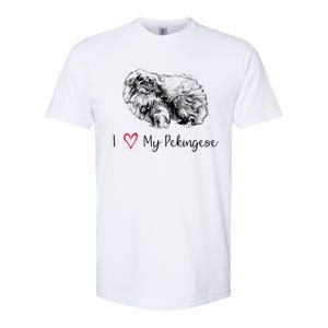 I Love My Pekingese Gift For Pekingese Mama Gift Softstyle CVC T-Shirt