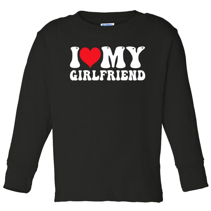 I Love My Girlfriend Heart Boyfriend Couples Toddler Long Sleeve Shirt