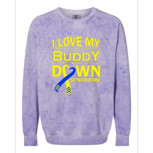 I Love My Buddy With Down Syndrome Gift Family Matching Colorblast Crewneck Sweatshirt