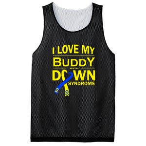 I Love My Buddy With Down Syndrome Gift Family Matching Mesh Reversible Basketball Jersey Tank