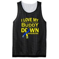 I Love My Buddy With Down Syndrome Gift Family Matching Mesh Reversible Basketball Jersey Tank