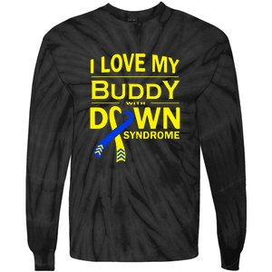 I Love My Buddy With Down Syndrome Gift Family Matching Tie-Dye Long Sleeve Shirt