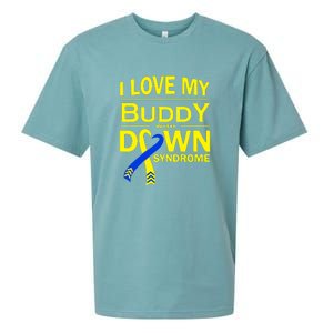 I Love My Buddy With Down Syndrome Gift Family Matching Sueded Cloud Jersey T-Shirt