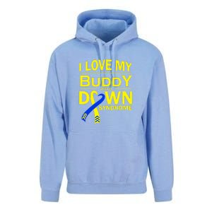 I Love My Buddy With Down Syndrome Gift Family Matching Unisex Surf Hoodie