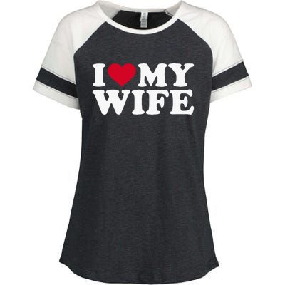 I Love My Wife Funny Valentine Day Enza Ladies Jersey Colorblock Tee