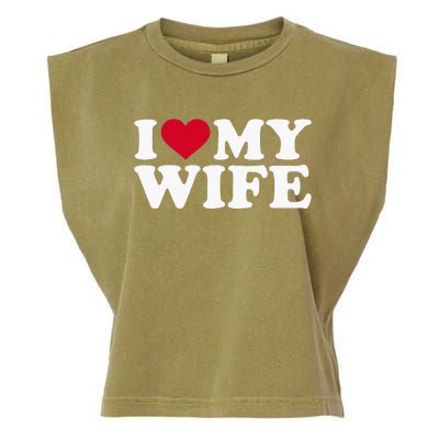 I Love My Wife Funny Valentine Day Garment-Dyed Women's Muscle Tee