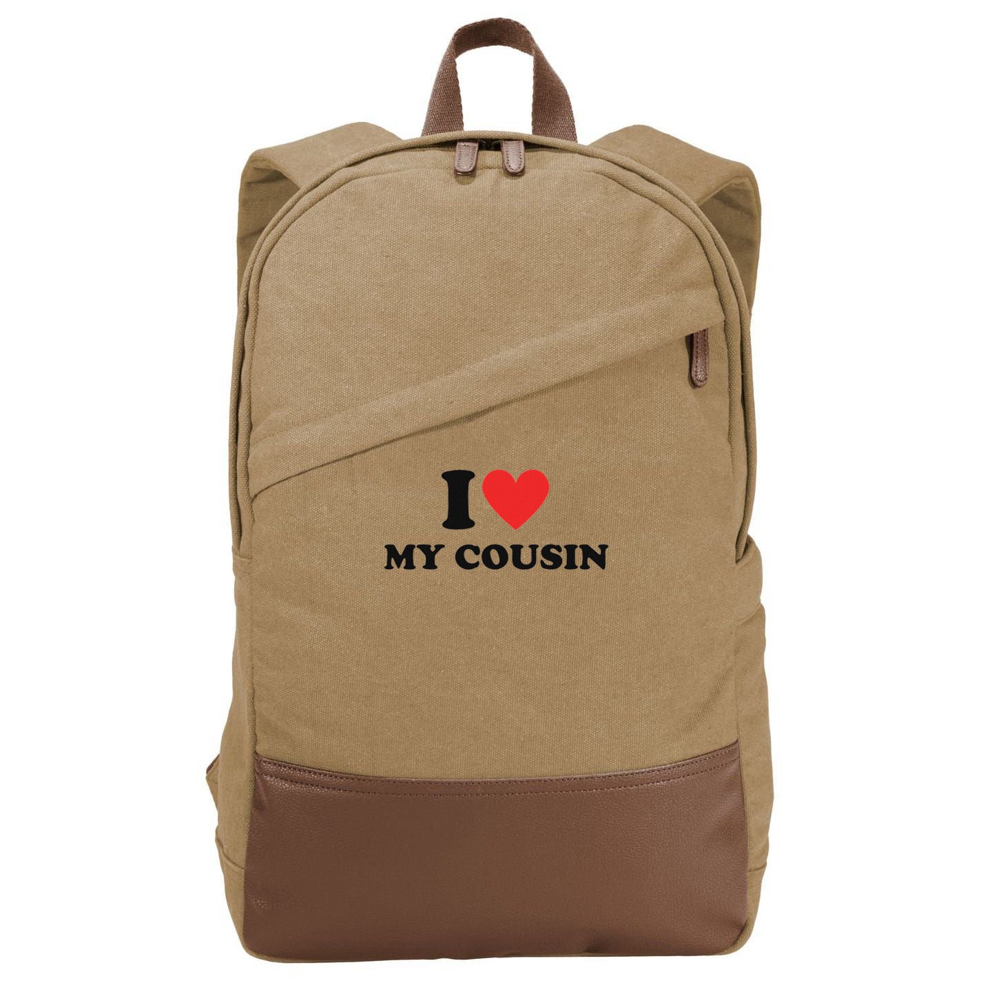 I Love My Cousin White Trash Party Attire Redneck Costume Cotton Canvas Backpack