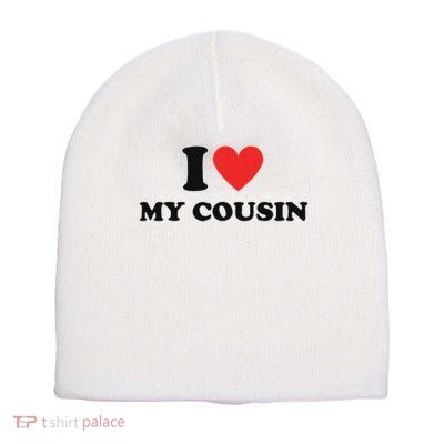 I Love My Cousin White Trash Party Attire Redneck Costume Short Acrylic Beanie