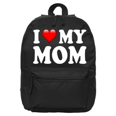 I Love My Mom 16 in Basic Backpack