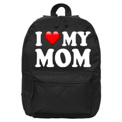 I Love My Mom 16 in Basic Backpack