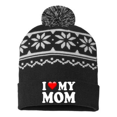 I Love My Mom USA-Made Snowflake Beanie