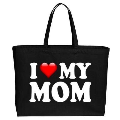 I Love My Mom Cotton Canvas Jumbo Tote